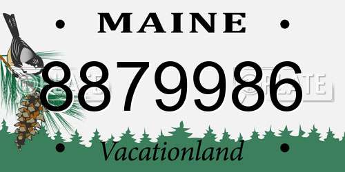 8879986 Maine License Plate