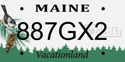 887GX2 Maine License Plate