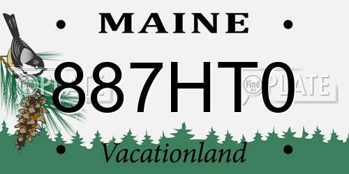 887HT0 Maine License Plate
