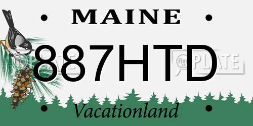 887HTD Maine License Plate