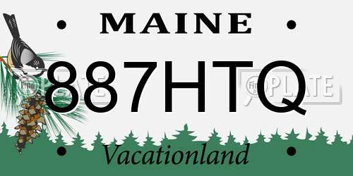 887HTQ Maine License Plate