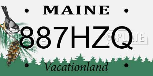 887HZQ Maine License Plate