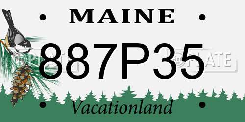 887P35 Maine License Plate