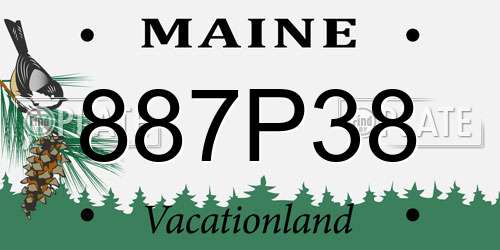 887P38 Maine License Plate