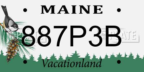 887P3B Maine License Plate