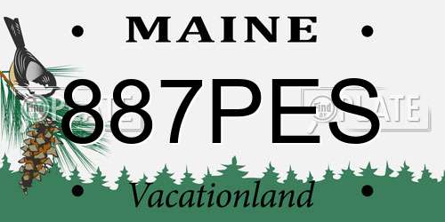 887PES Maine License Plate