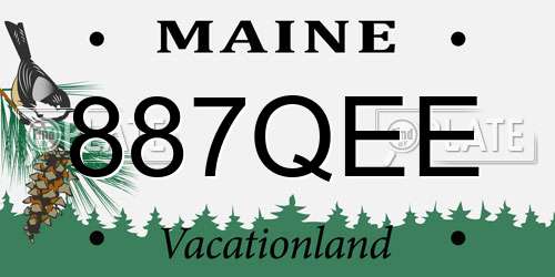 887QEE Maine License Plate