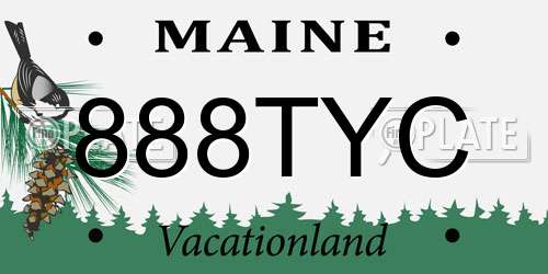 888TYC Maine License Plate