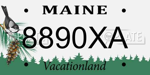 8890XA Maine License Plate
