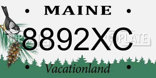 8892XC Maine License Plate
