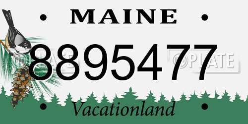 8895477 Maine License Plate