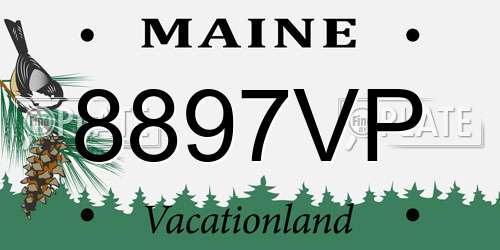 8897VP Maine License Plate