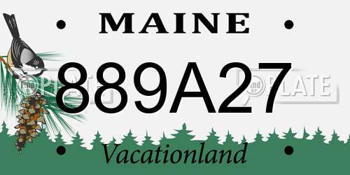 889A27 Maine License Plate
