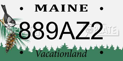 889AZ2 Maine License Plate