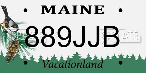 889JJB Maine License Plate