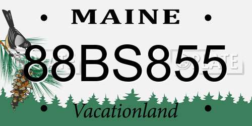 88BS855 Maine License Plate