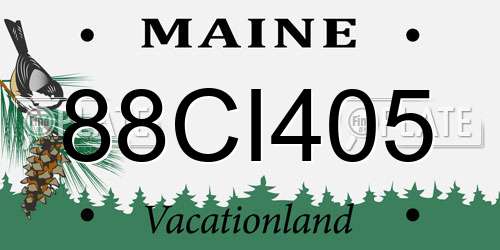 88CI405 Maine License Plate