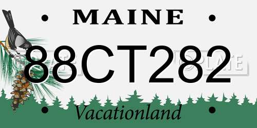 88CT282 Maine License Plate
