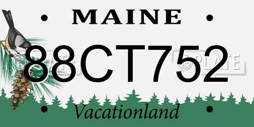 88CT752 Maine License Plate