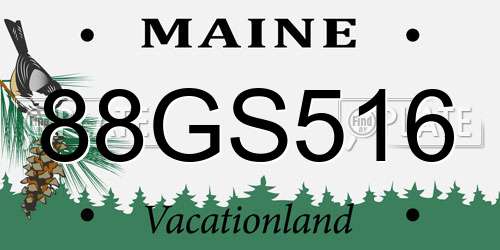 88GS516 Maine License Plate