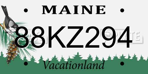 88KZ294 Maine License Plate