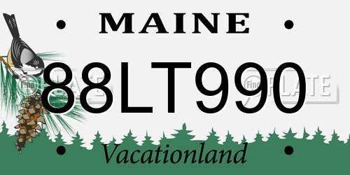 88LT990 Maine License Plate