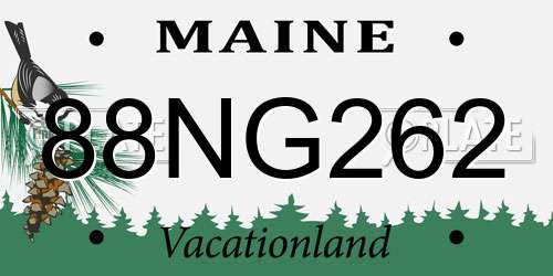 88NG262 Maine License Plate