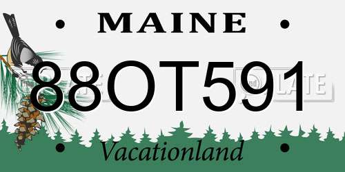 88OT591 Maine License Plate