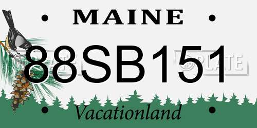 88SB151 Maine License Plate