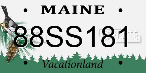 88SS181 Maine License Plate