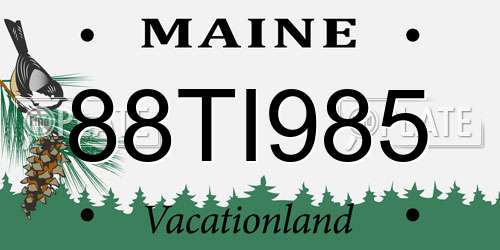 88TI985 Maine License Plate