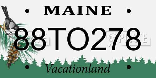 88TO278 Maine License Plate