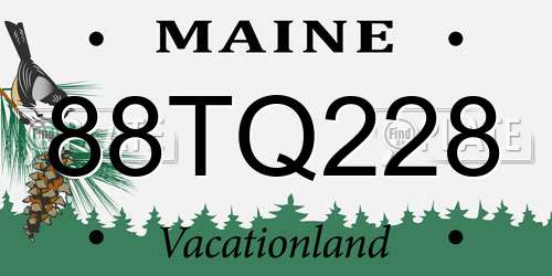 88TQ228 Maine License Plate
