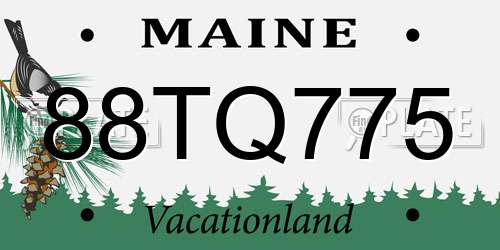 88TQ775 Maine License Plate