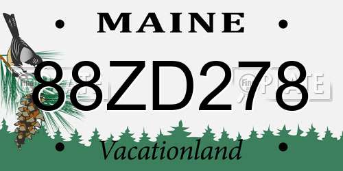 88ZD278 Maine License Plate