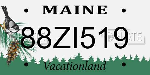 88ZI519 Maine License Plate