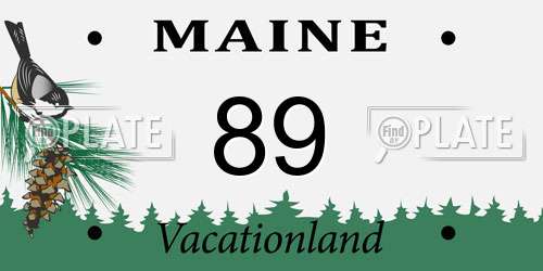 89 Maine License Plate