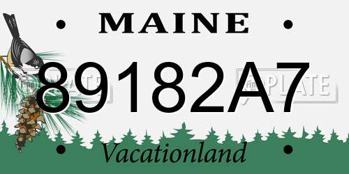 89182A7 Maine License Plate
