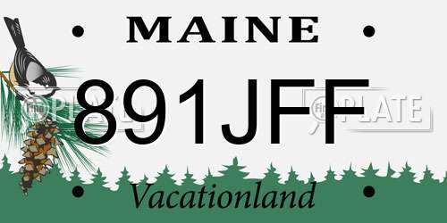 891JFF Maine License Plate