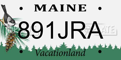 891JRA Maine License Plate