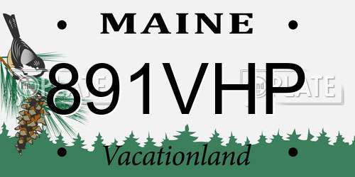 891VHP Maine License Plate
