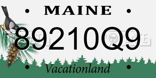 89210Q9 Maine License Plate