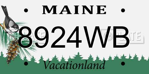 8924WB Maine License Plate