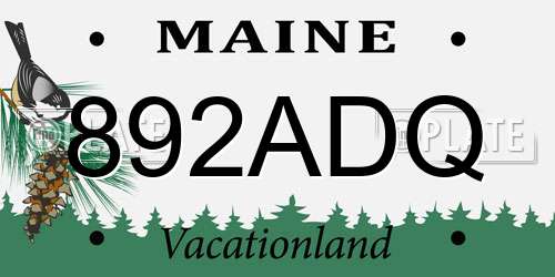 892ADQ Maine License Plate