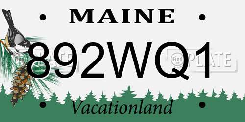 892WQ1 Maine License Plate