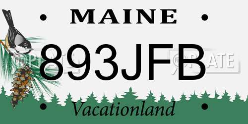 893JFB Maine License Plate