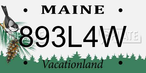 893L4W Maine License Plate