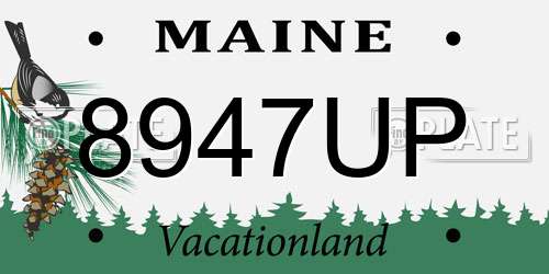 8947UP Maine License Plate