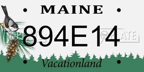 894E14 Maine License Plate