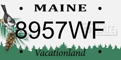 8957WF Maine License Plate